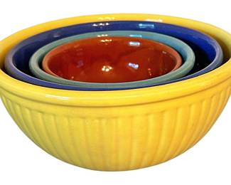 Set of 4 Nested Ceramic Mixing Bowls 