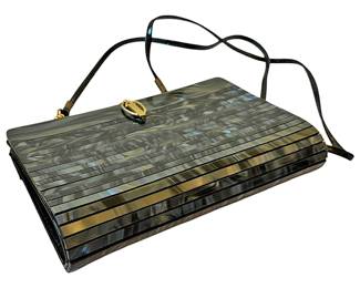 Art Deco Style Grey Lucite Purse 