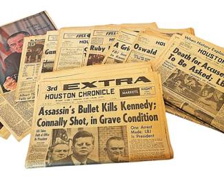 Historic JFK LBJ Houston Newspapers 