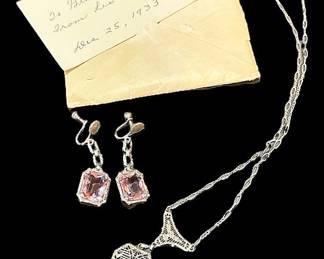 Antique Art Deco Costume Jewelry Set 