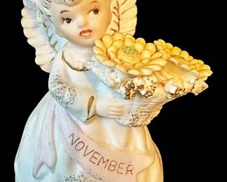Vintage Lefton November Angel Birthday 