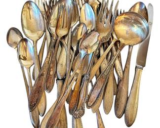 Assortment of Antique Silver Plate Flatware 