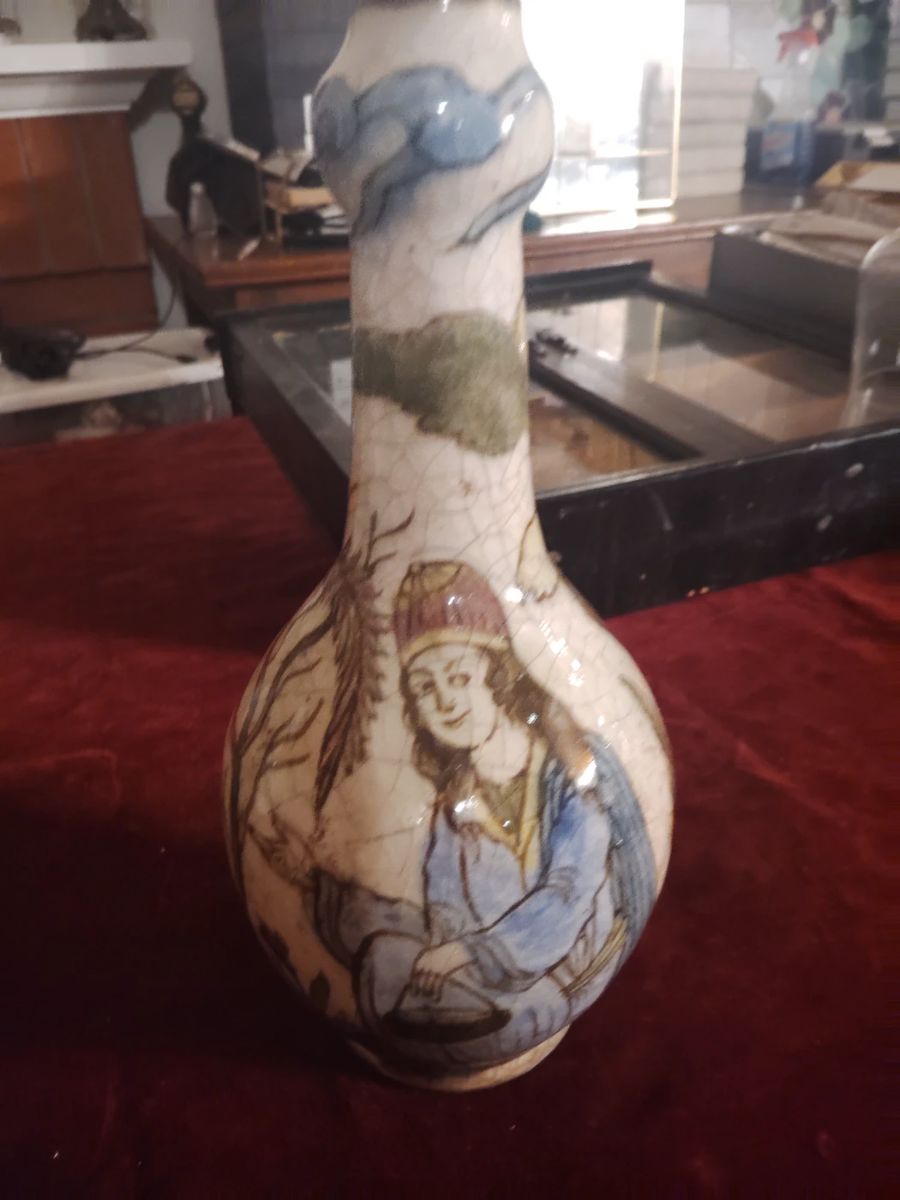 Iznik potteries Middle Eastern 2 sufis photo beautiful painting ribbing told is 17th century It is extremely old and mint condition over a dozen of Middle East items extremely old