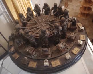 Custom made for a member of night (round table) it's been built on 18th century by hand in Columbia all cast one by one( This is not commercial piece )it's not exist second piece of this