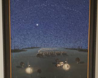 "Starry Night" Large Oil by Mario Perez, listed