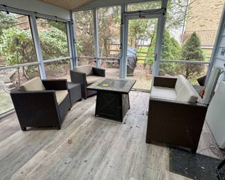 Patio/Porch Furniture - Pair of Chairs, Sofa and Side Table