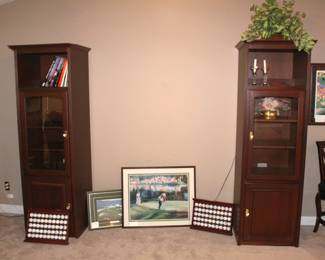 Two door cabinet. 80" H x 24" W x 21" D. Two Cabinets with top piece.