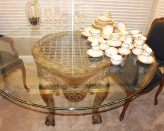 60" Round glass top table. (Chairs have sold)