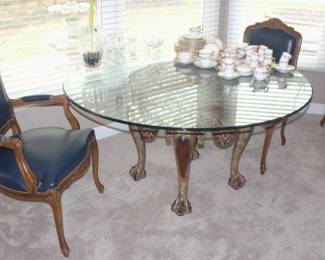 60" Round glass top table. (Chairs have sold)