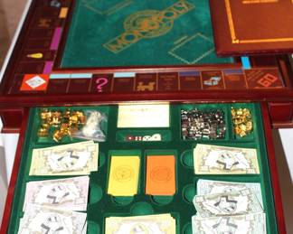Franklin Mint Collectors Edition Monopoly Deluxe Wood Board Game 1991.