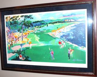 Leroy Nieman framed golf print.