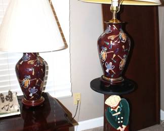 Golf themed lamps and table.