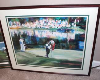 Leroy Nieman framed golf print.