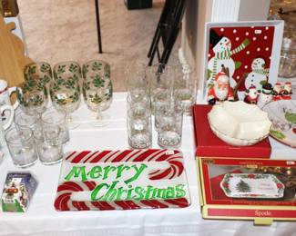 Christmas themed tableware.
