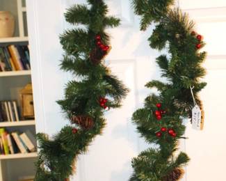 Pre-lit Christmas garland.