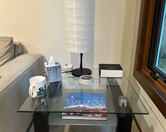Glass side table