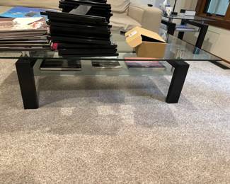 Glass coffee table