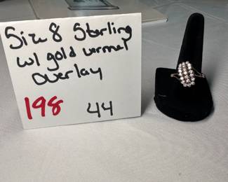Sterling With Gold Vermeil Size 8