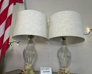 Pair of Crystal Lamps
