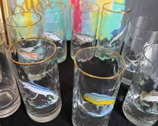 Mid Century Ned Smith Fish Glasses
