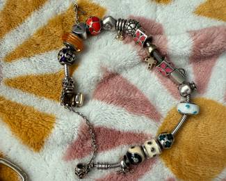 Pandora, Sterling and gold charm bracelet