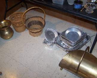 SPITTOON, LOG BASKET & MISC.