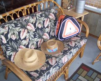 RATTAN SETTEE & HATS
