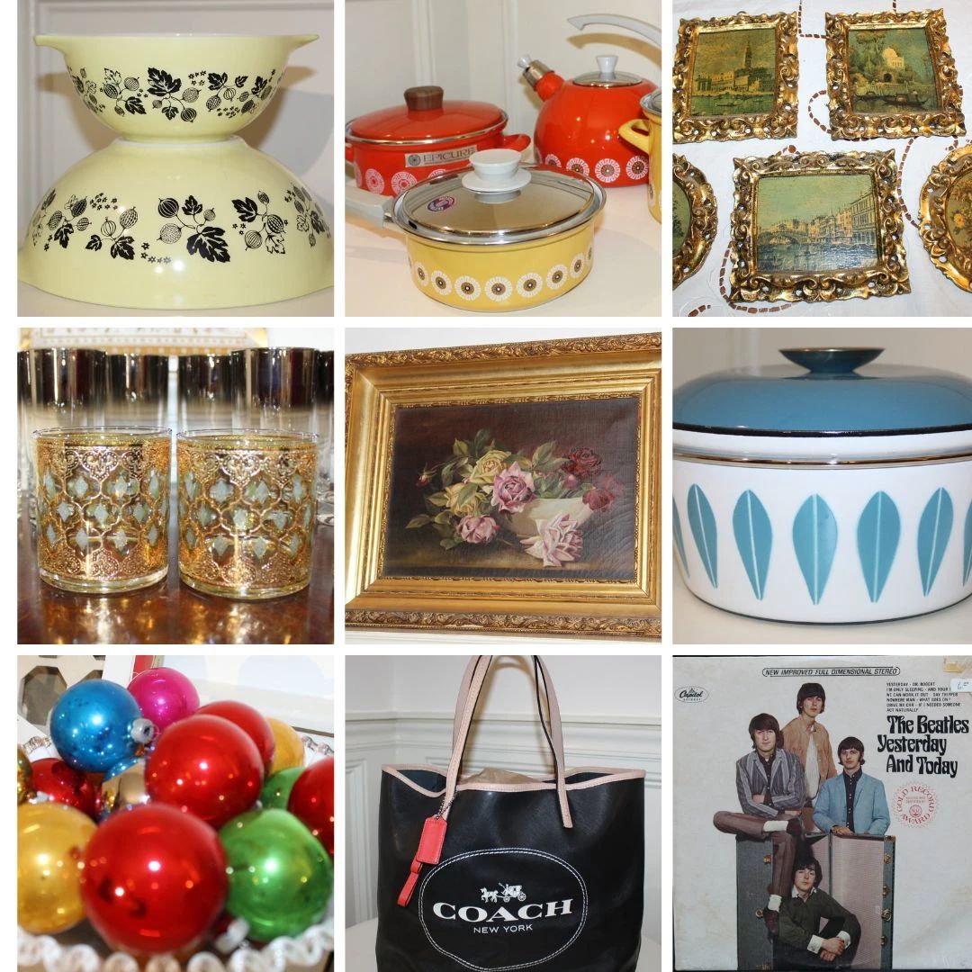 Great Selection of MCM and High End Items, including Pyrex, Coach, Cathrineholm and Vinyl Record Collection