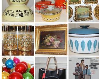 Great Selection of MCM and High End Items, including Pyrex, Coach, Cathrineholm and Vinyl Record Collection