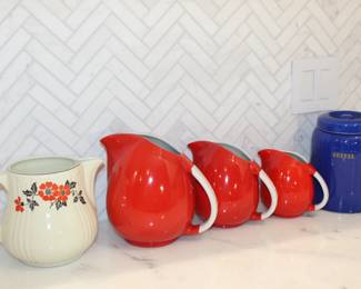 Vintage Halls Red Pitchers