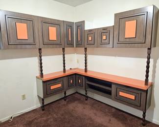 Mid Century Modern Modular Corner Desk is Wall Mounted