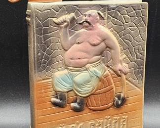 Vintage Flask w/ Folk Scene