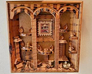 3-D Mexican Folk Art Scene: Puebla Pottery Tienda
