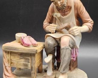 Vintage Ceramic Figurine of Cobbler from Japan