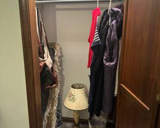 Lamp, clothes, misc.