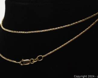 14kt Two Toned 20pt5in Twisted Snake Chain 6pt4 Grams