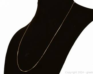 14kt Yellow Gold 18 and One Fourth Inches Box Chain 1 Gram