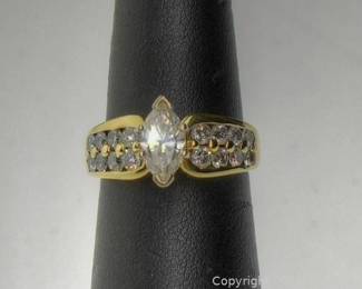 14kt Yellow Gold Three Fourths CT Diamond Engagement Ring Size 7 6pt8 Grams