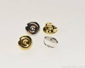 14kt 2 Pairs of Threaded Post Earring Backs White and Gold pt55 Grams