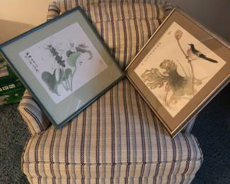 Arm Chair & Oriental Prints