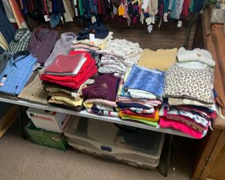 Women’s new with tags, small and medium. Men’s shirts new with tags. XXL