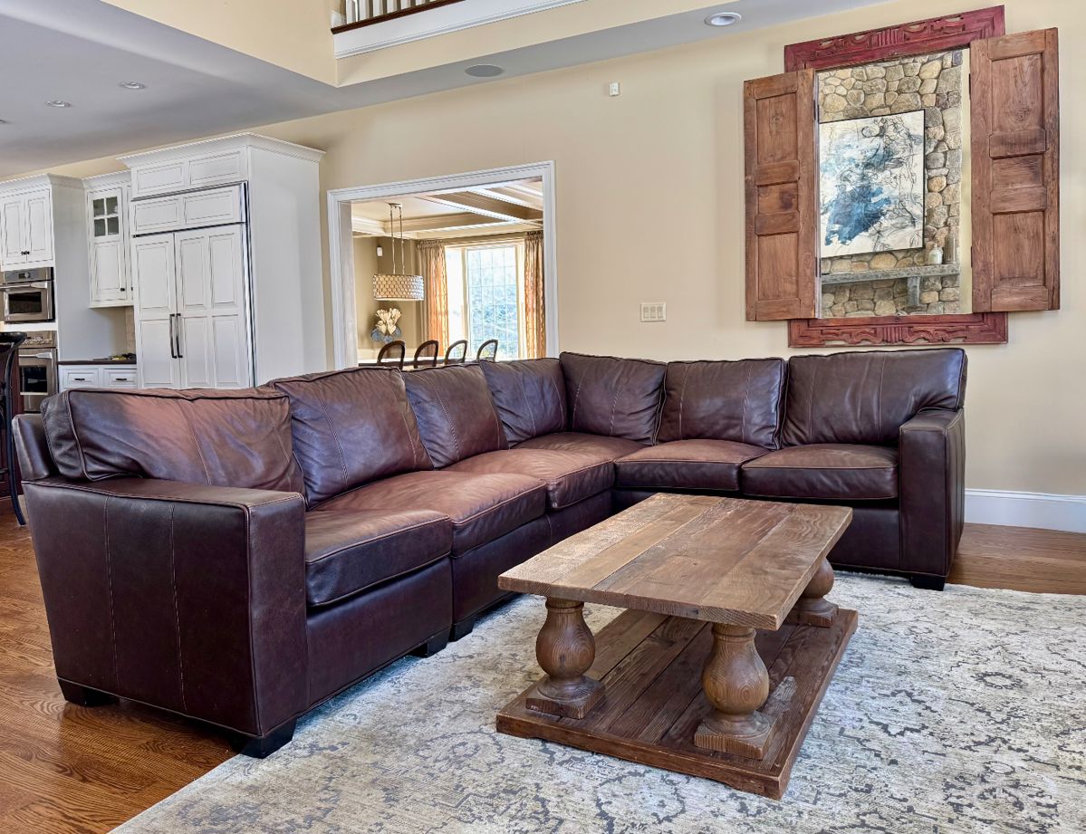 Arhaus Furniture Leather Sectional Sofa