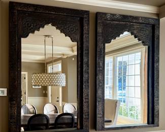 Arhaus Furniture Hand Carved Mantle Mirrors