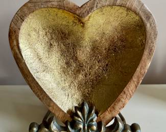 Gold Heart on Vintage Easel