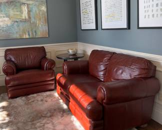 Leather Loveseat & Armchair