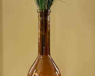 Recycled Glass Vase with Faux Grass