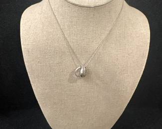 Sterling Silver Interlocking Rings Necklace