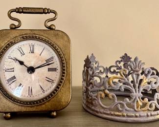 Desk Clock & Metal Crown