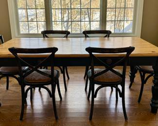 Arhaus Furniture Rustic Farmhouse Table & 6 Chairs