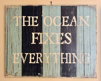 "The Ocean Fixes Everything" Wall Sign